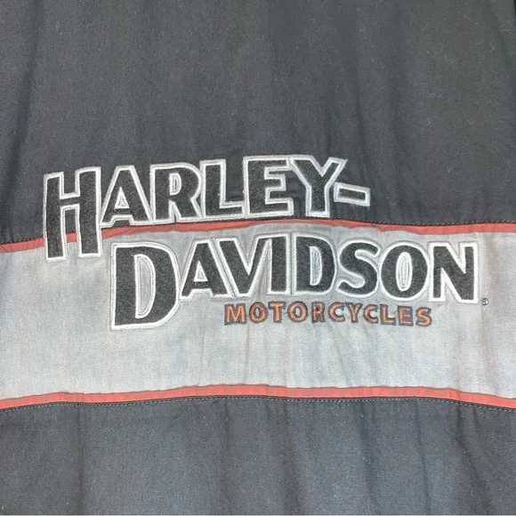 Harley-Davidson Iron Block Shirt Men's 3XL Black Button Up Garage Mechanic Wings - Picture 5 of 11